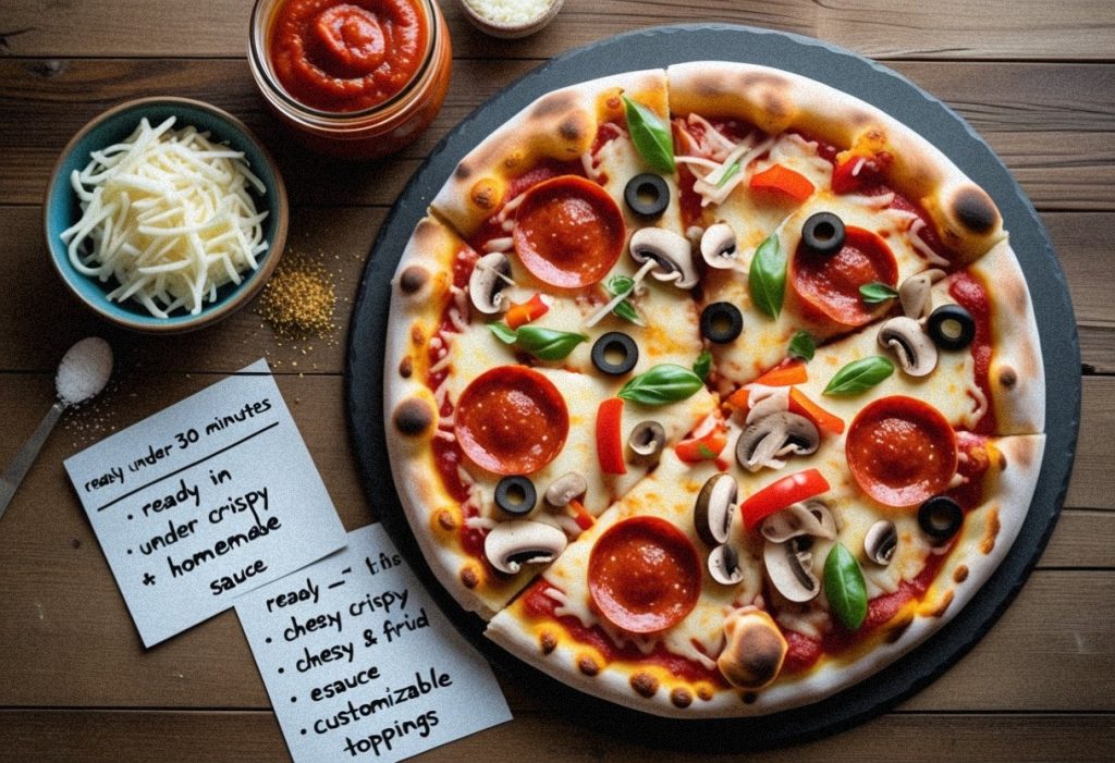 homemade pizza with ready made dough (1)