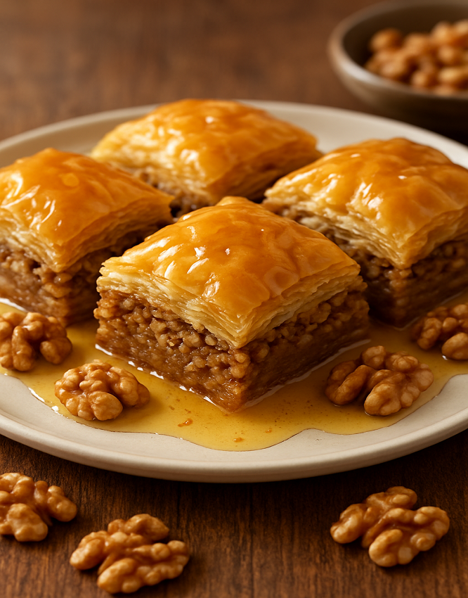 baklava with honey and nuts