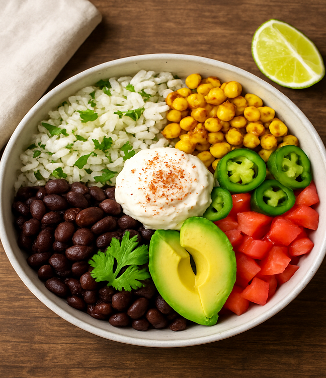 black bean burrito bowls