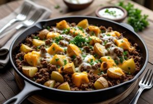 cheesy ground beef & potato skillet