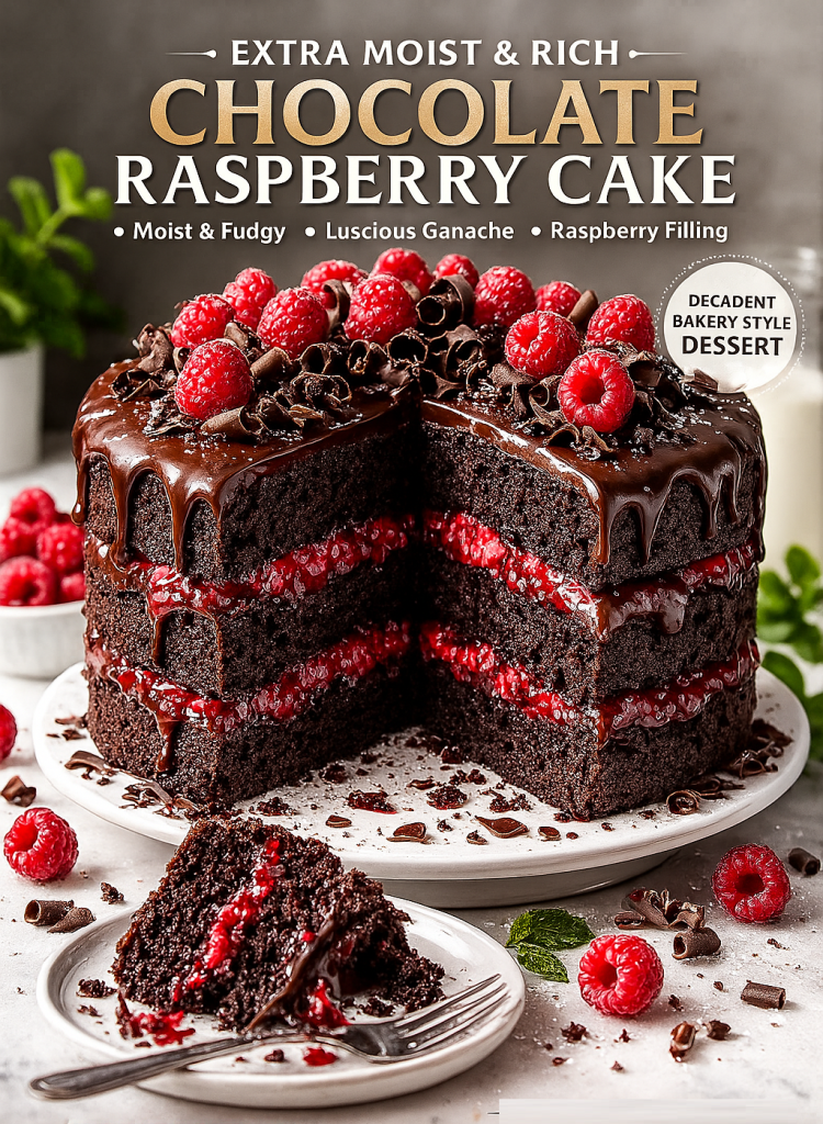 extra moist & rich chocolate raspberry cake