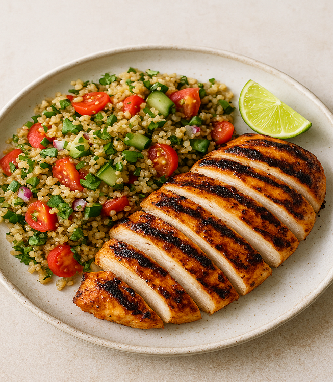 grilled chicken with quinoa salad