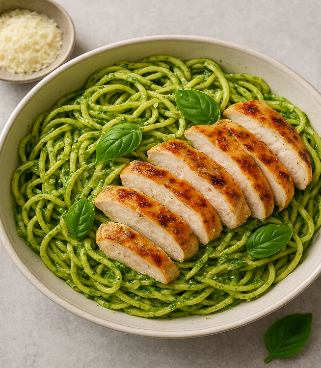pesto pasta with chicken