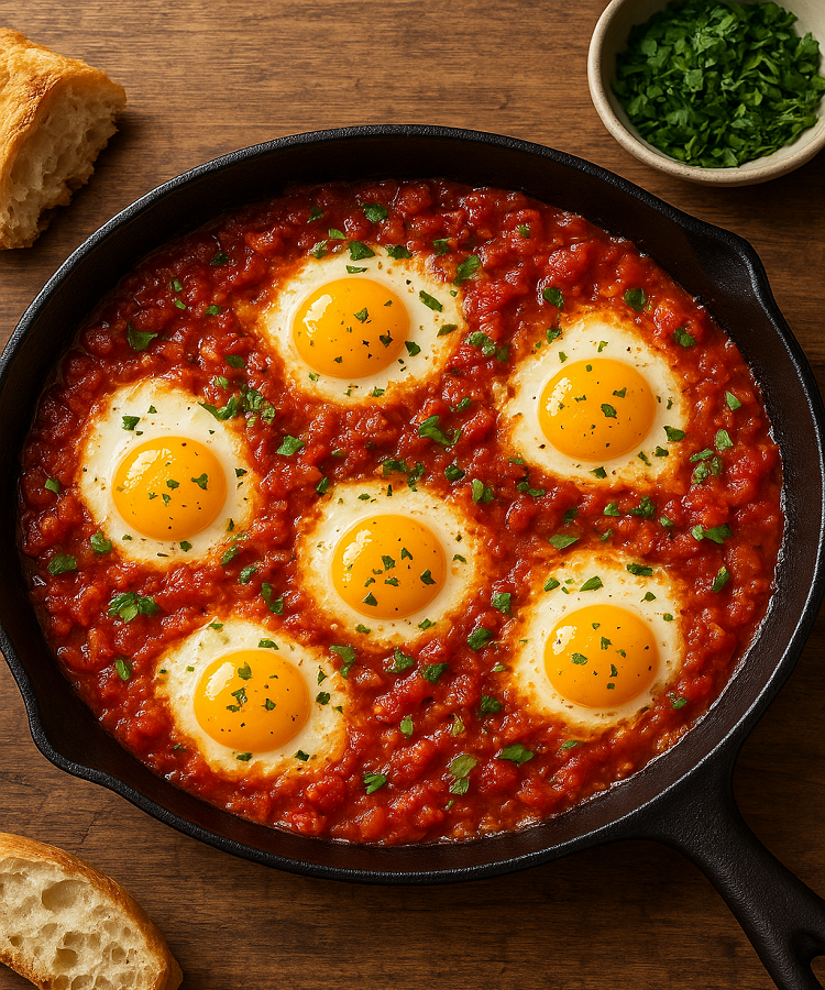 shakshuka (eggs in tomato sauce