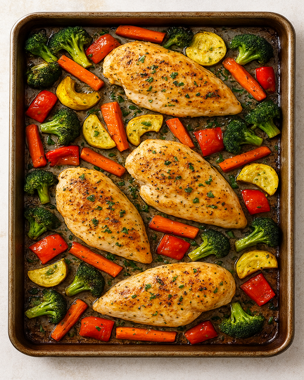 sheet pan chicken and veggies