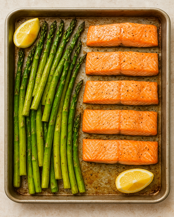 sheet pan salmon and asparagus