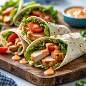 easy chicken wraps with homemade raising cane’s copycat sauce