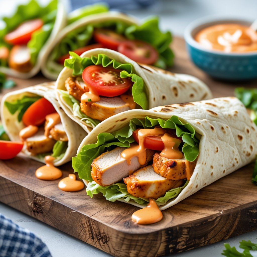 easy chicken wraps with homemade raising cane’s copycat sauce