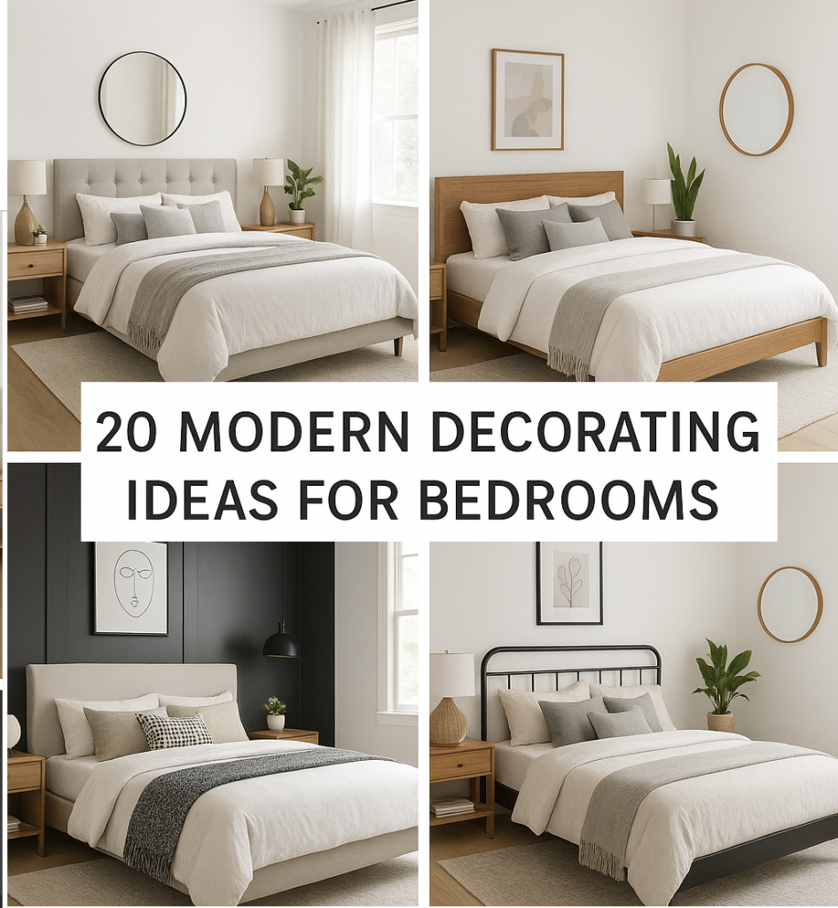 20 Modern Decorating Ideas for Bedrooms modern bedroom decor, bedroom decorating ideas, contemporary bedroom design, small bedroom tips, stylish bedroom interiors, minimalist bedroom, cozy bedroom ideas, trendy bedroom decor, bedroom makeover inspiration, modern home decor