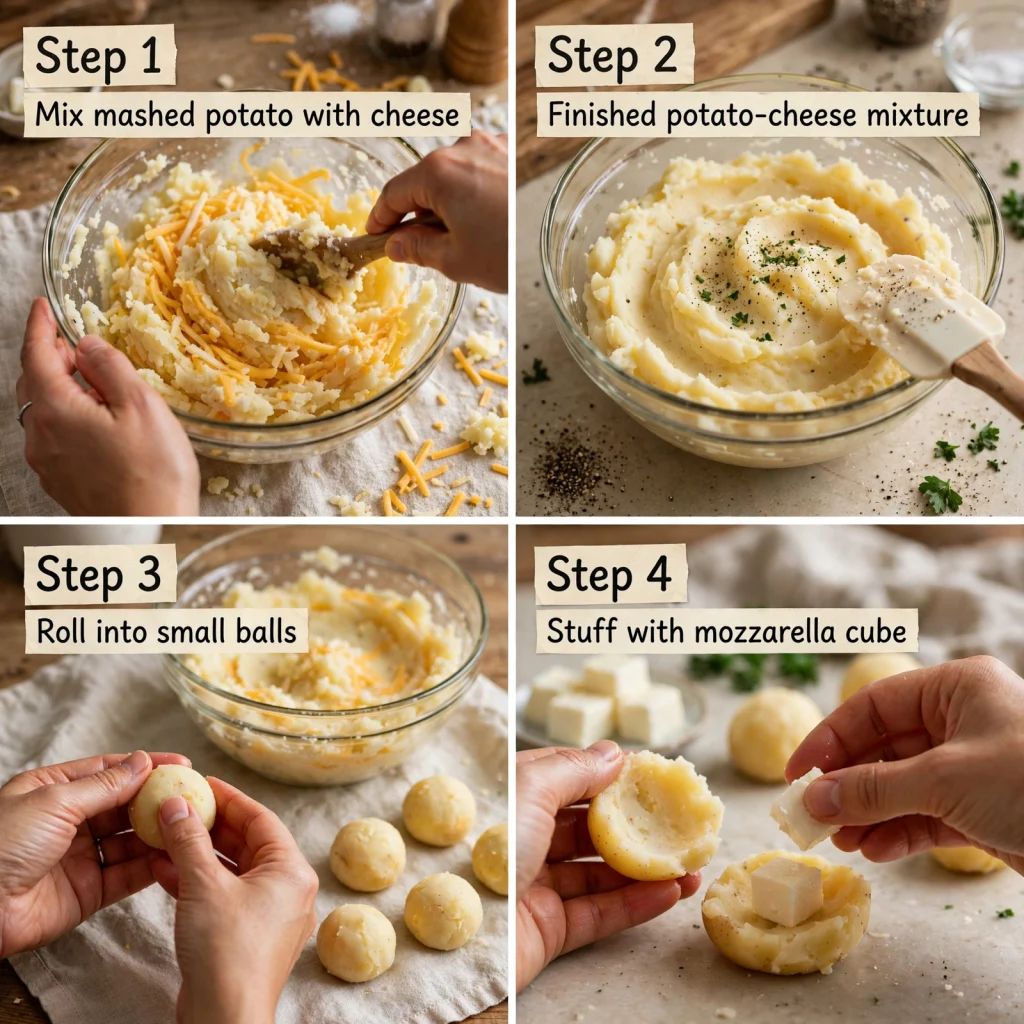 cheese stuffed potato balls